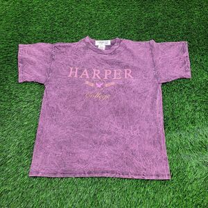 Vintage 90s Harper College Shirt Womens Large 21x25 Purple